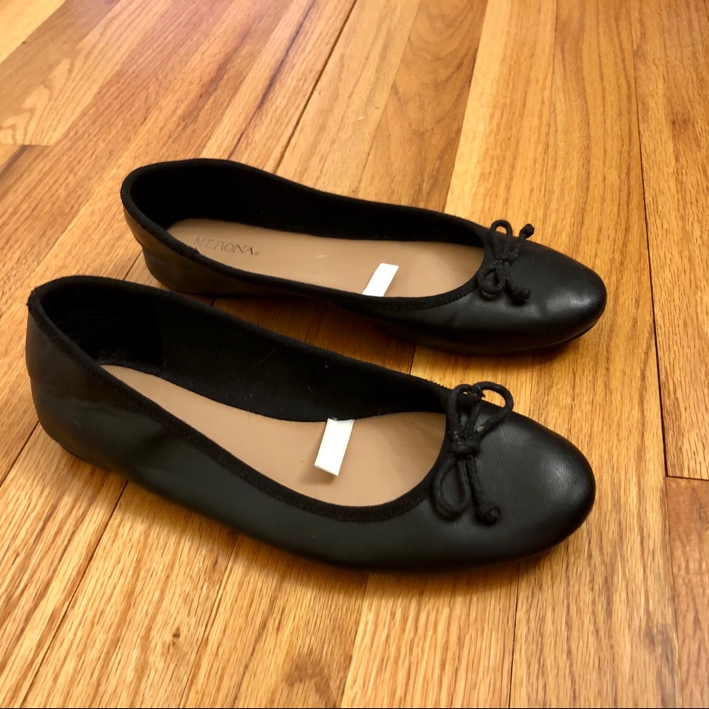 Merona ballet flats (black vegan leather)
